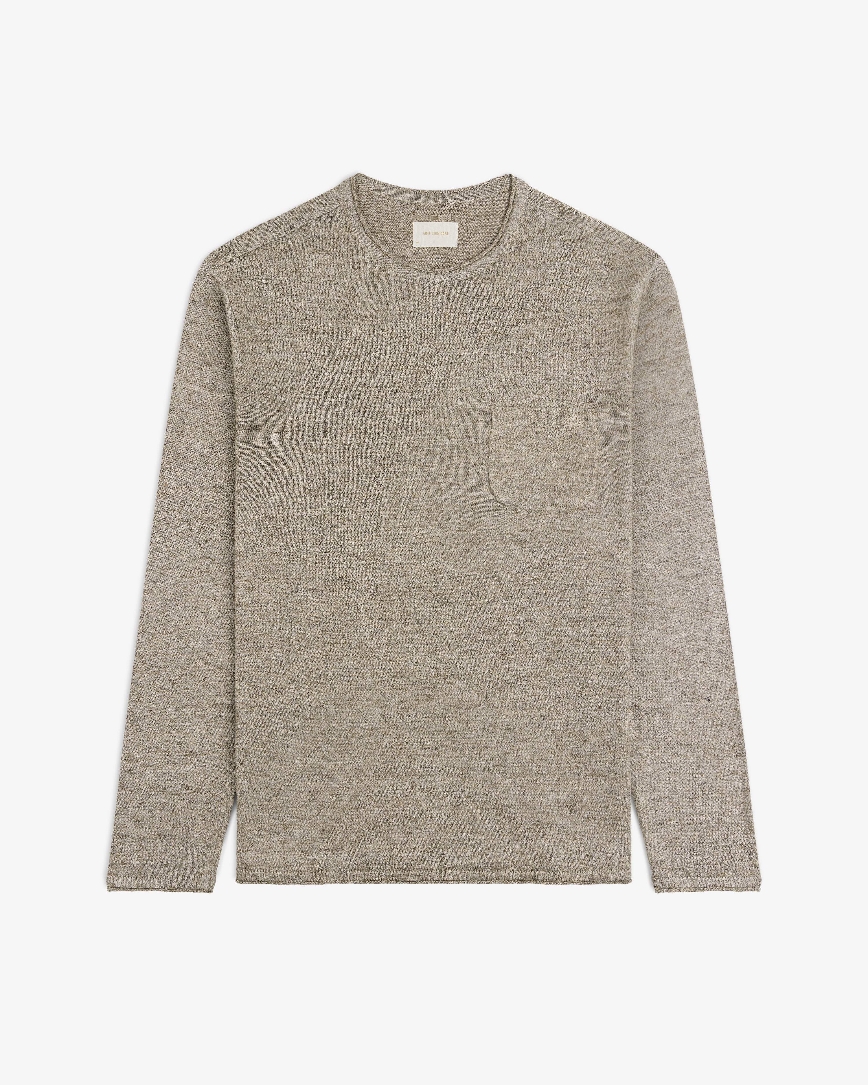 Long-Sleeve Knit Pocket Tee